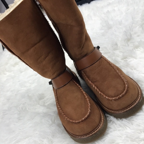 Coach Fold Down Sherling Boots - Picture 8 of 15